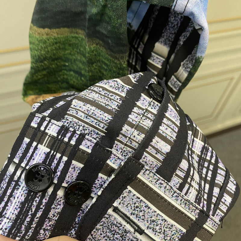 Back view of Louis Vuitton luxury clothing with streetwear-inspired cut