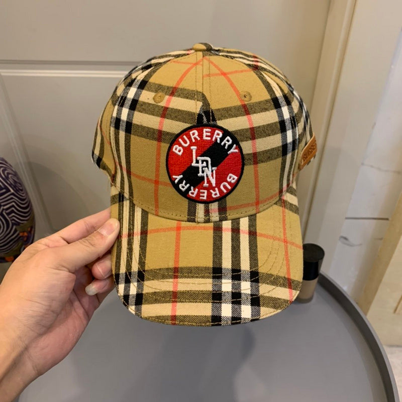 Angled view of Burberry unisex cap