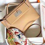 Side view of streamlined structured handbag