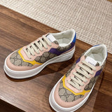 Gucci neutral cream luxury sneakers view 9 signature lace-up style