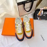 Hermès White Chunky Platform Sneakers - Front View