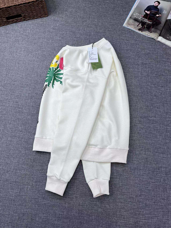 Side profile of Gucci luxury clothing with signature branding