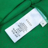 Close-up detail shot of Gucci luxury clothing with relaxed-fit cut