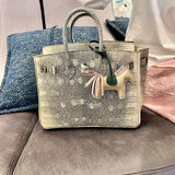 Understated bag shown from front angle
