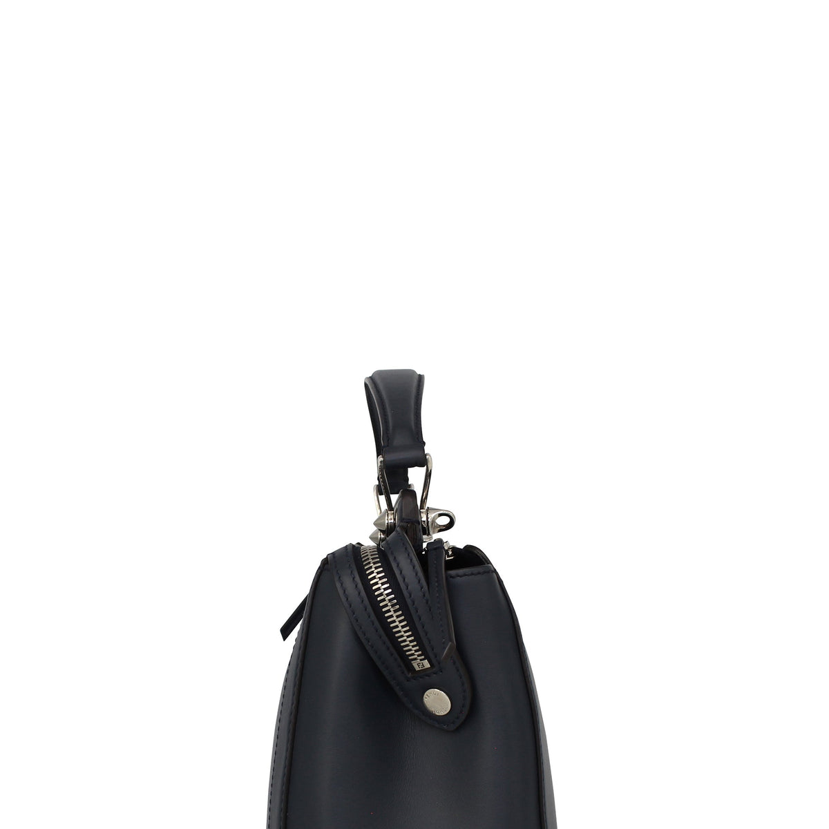 Close-up of DotCom bags hardware and fine stitching