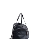 Close-up of Front bags hardware and fine stitching