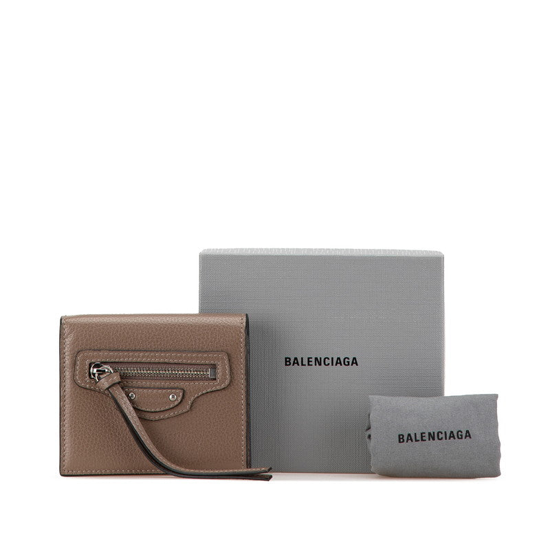 Balenciaga authentic luxury wallet Brown leather craftsmanship