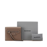Balenciaga authentic luxury wallet Brown leather craftsmanship
