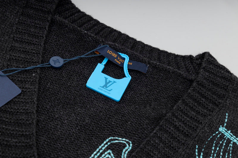Flat lay presentation of Louis Vuitton luxury clothing with everyday silhouette