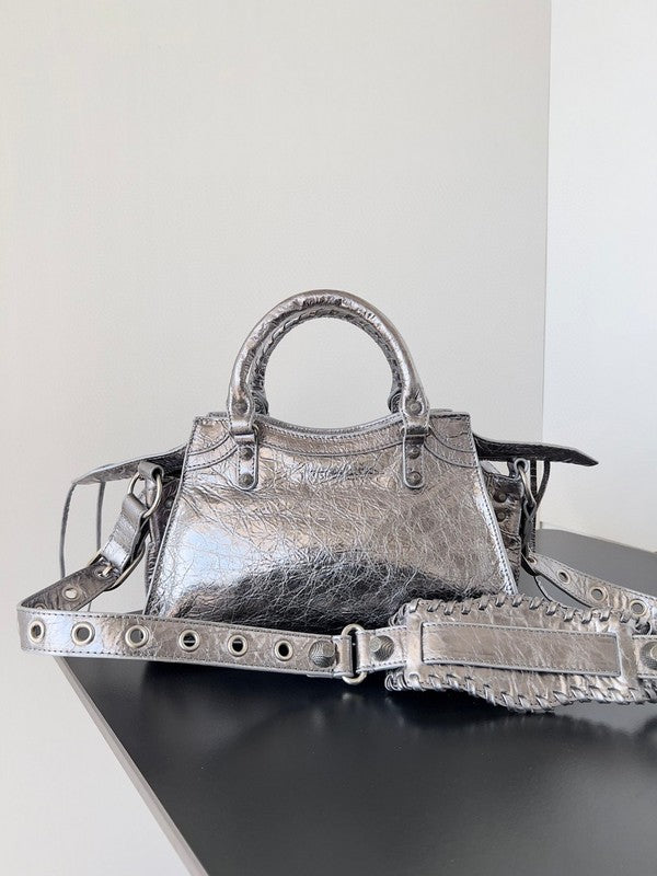 Zivas Charm Polished Finish Statement Handbag (Structured Everyday Essential) – Lifestyle Shot