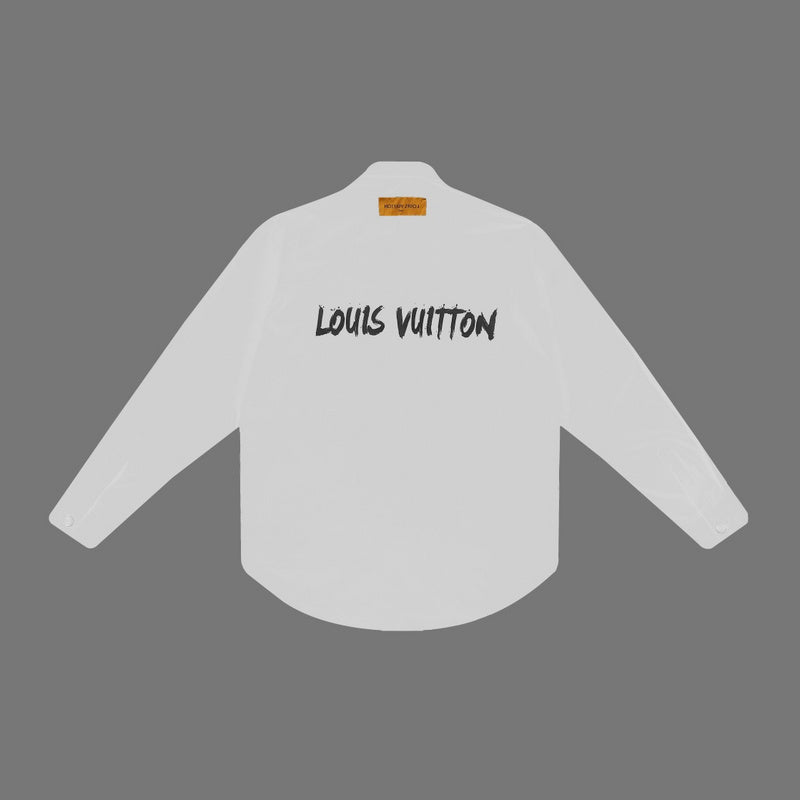 Close-up detail shot of Louis Vuitton luxury clothing with monogram-inspired silhouette