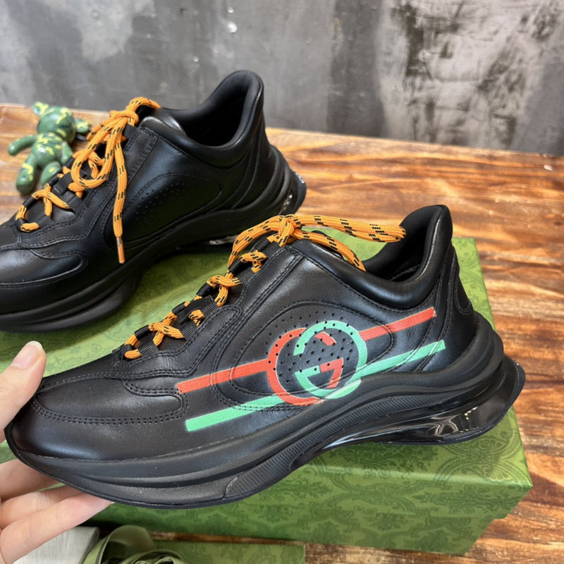 Gucci Designer sneakers in fresh white-and-black minimalist modern build front view