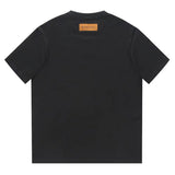Close-up detail shot of Louis Vuitton cotton t-shirt with monogram-inspired silhouette