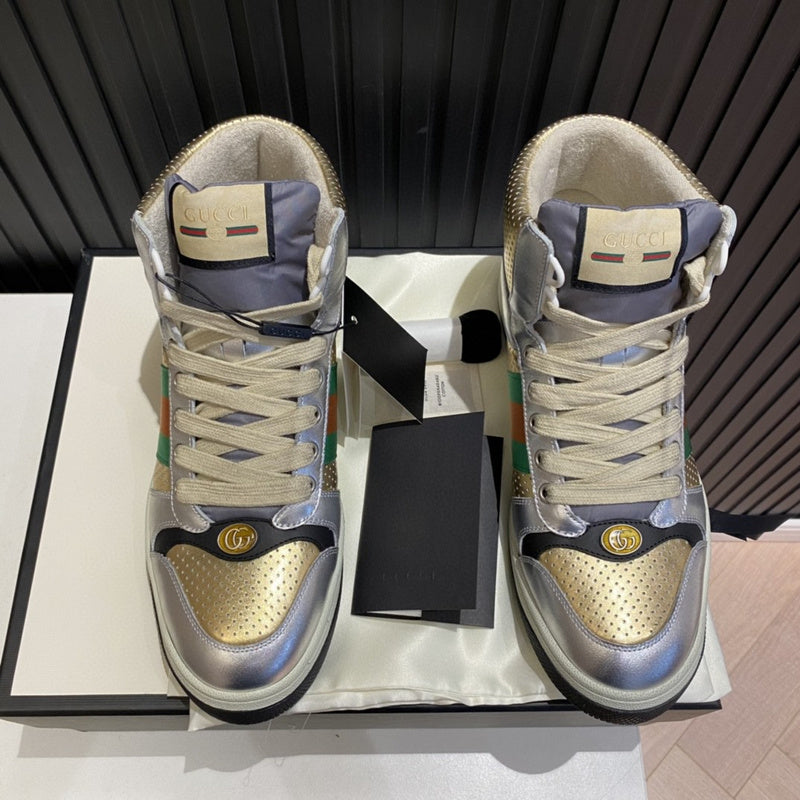Gucci bold contrast luxury sneakers view 4 signature lace-up style
