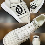 Side profile of Gucci clean off-white sneakers premium leather build