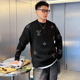 Front view of Louis Vuitton luxury clothing with signature branding