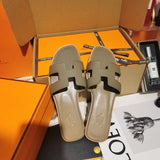 Hermès Tan Block Heel Sandals - Sole Detail View