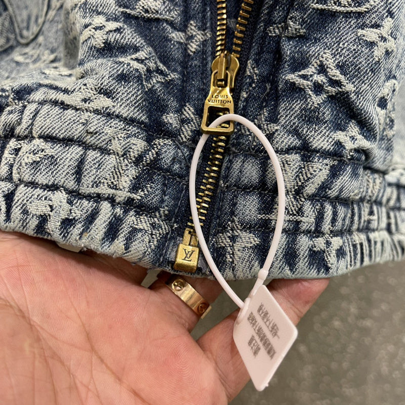 Full styled look of Louis Vuitton luxury clothing with monogram-inspired silhouette
