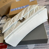 Sleek bag shown from front angle