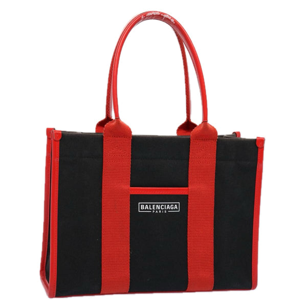 Balenciaga Hard Ware Small Hand Bag Canvas Black Red 671402 | Designer Luxury Handbag
