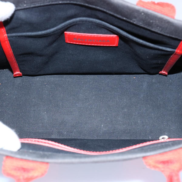 Balenciaga Hard Ware Small Hand Bag Canvas Black Red 671402 | Designer Luxury Handbag