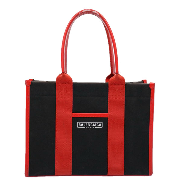Balenciaga Hard Ware Small Hand Bag Canvas Black Red 671402 | Designer Luxury Handbag