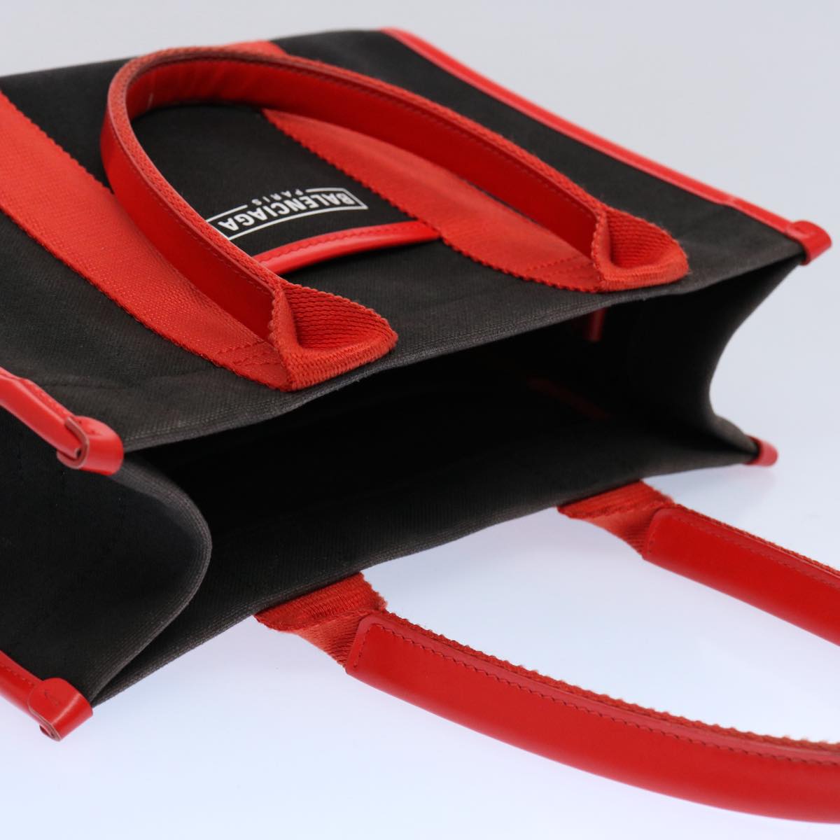 Balenciaga Hard Ware Small Hand Bag Canvas Black Red 671402 | Designer Luxury Handbag