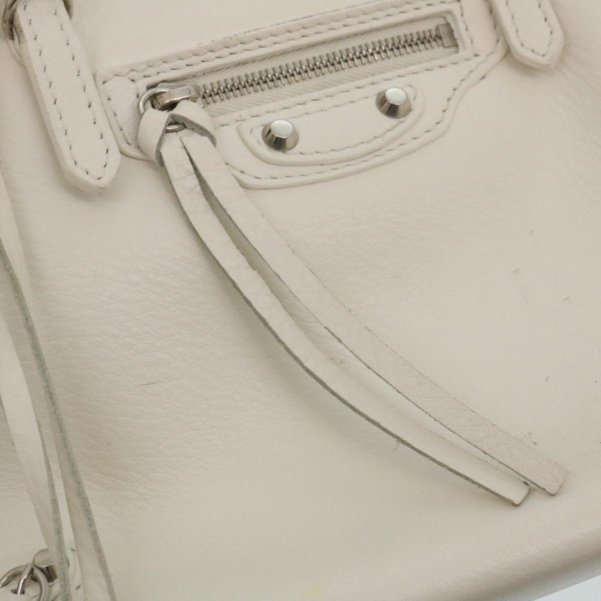 Balenciaga 2Way Shoulder Bag Hand Bag Leather White — Designer Shoulder Bag