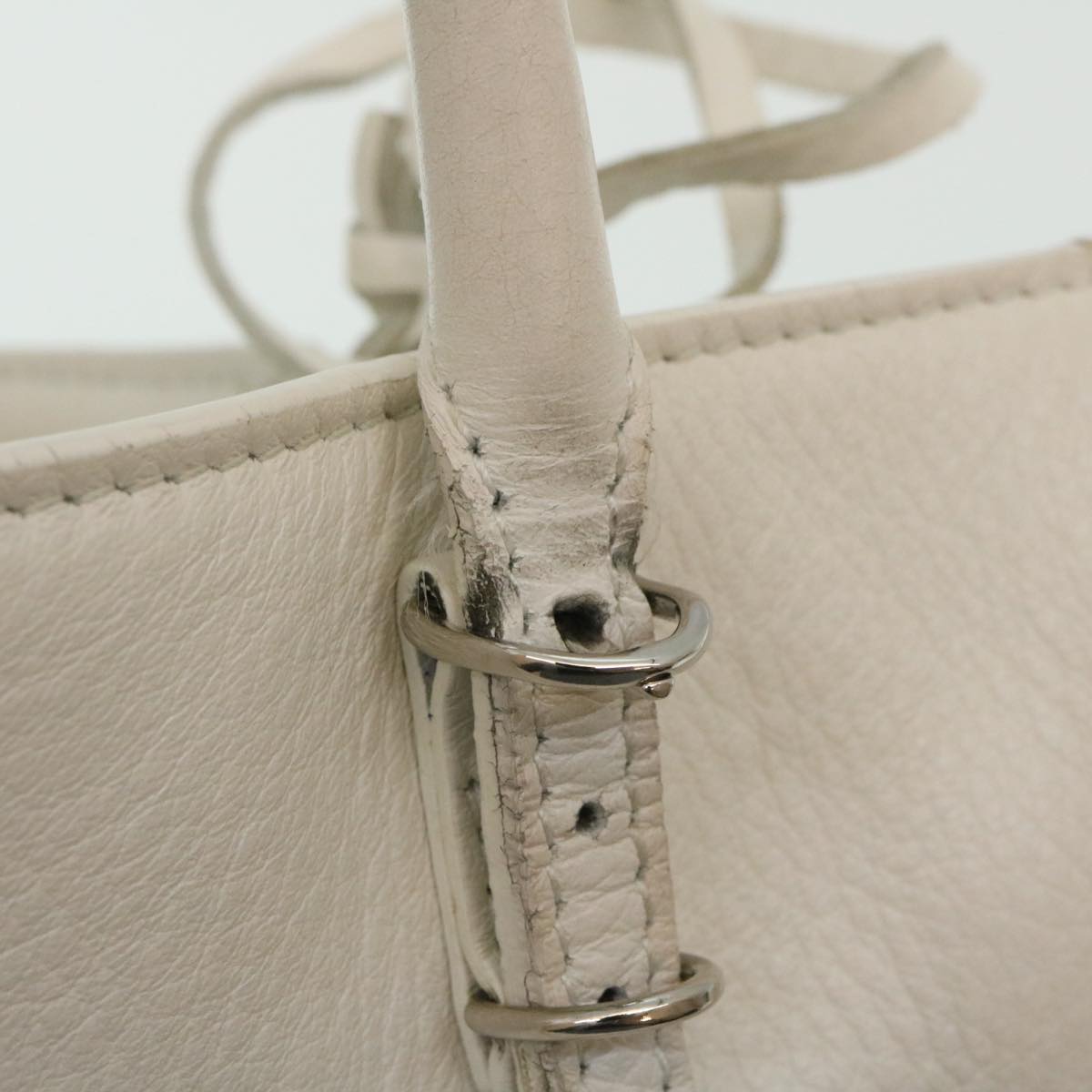 Balenciaga 2Way Shoulder Bag Hand Bag Leather White — Designer Shoulder Bag