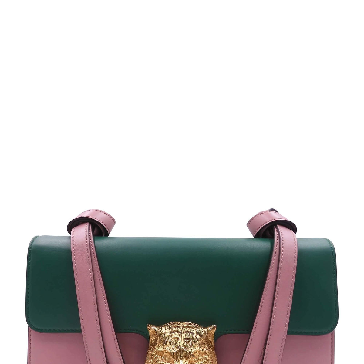 Gucci Bags? Gucci Animalier Tiger Head Clasp Shoulder Bag Pink Green Luxury Designer Leather Handbag