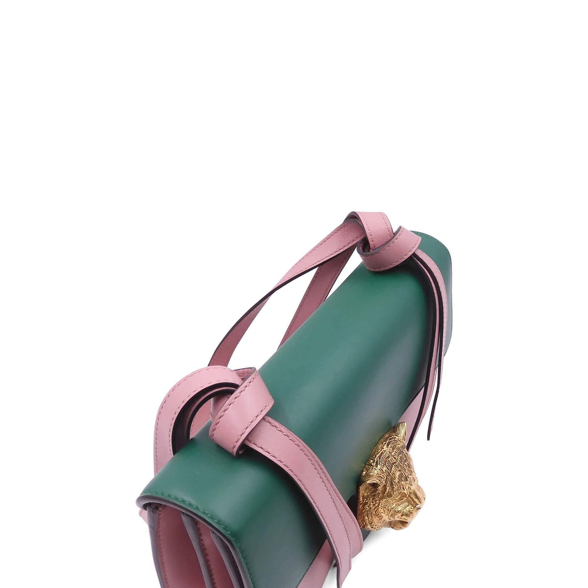 Gucci Bags? Gucci Animalier Tiger Head Clasp Shoulder Bag Pink Green Luxury Designer Leather Handbag