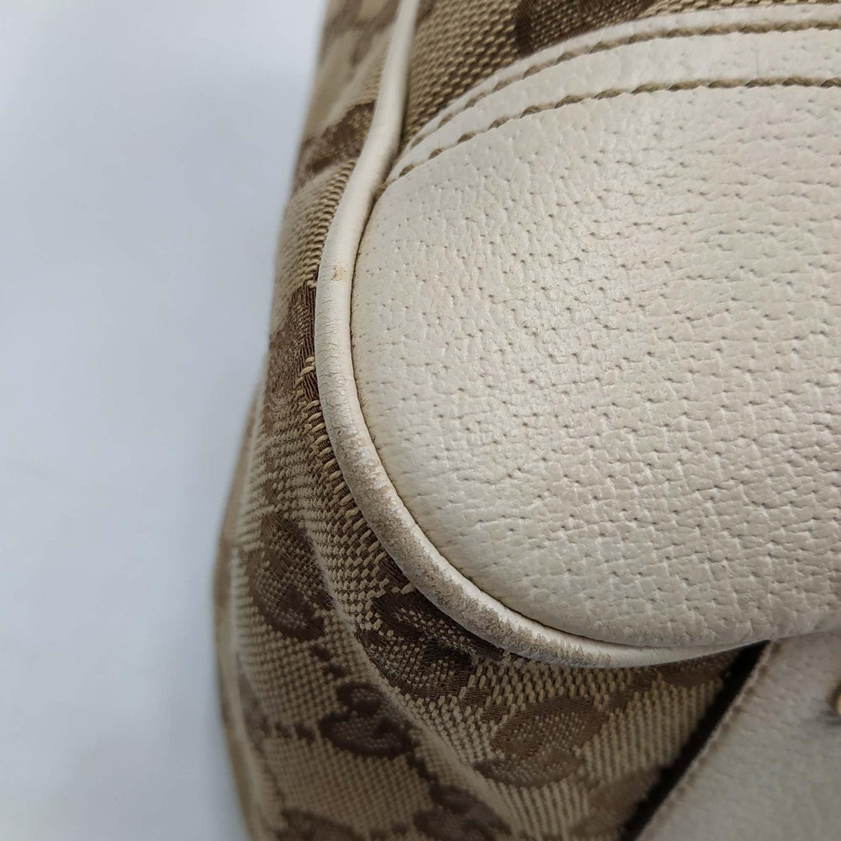 Close-up of GG bags hardware and fine stitching
