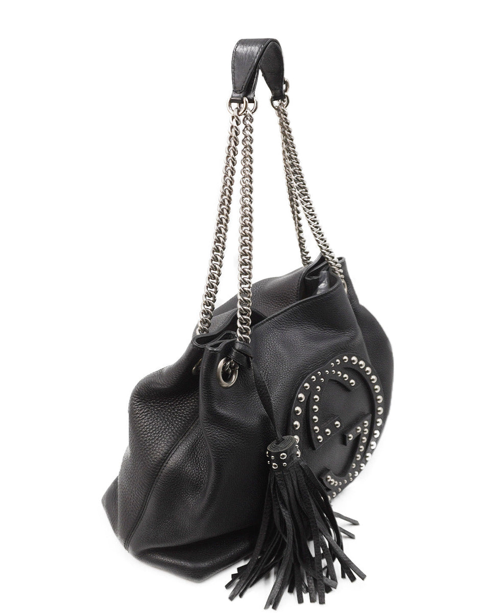 Close-up of Medium bags hardware and fine stitching