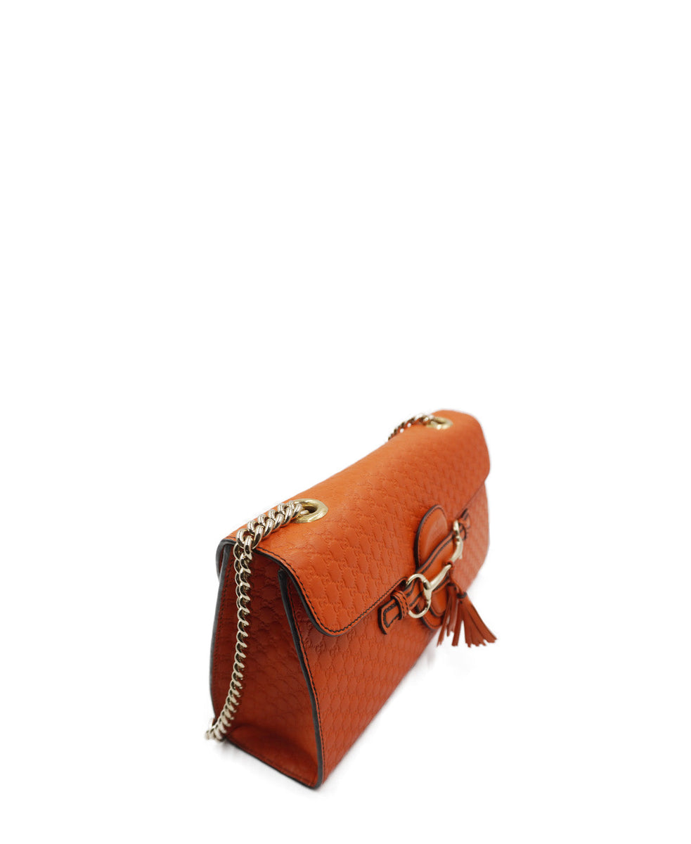 Close-up of Gucci bags hardware and fine stitching