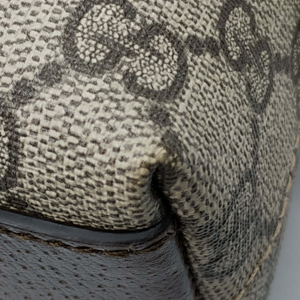 Close-up of Ophidia bags hardware and fine stitching