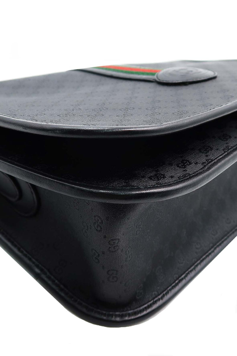 Gucci Bags? Gucci Vintage Coated Canvas Messenger Bag Black Premium Designer Shoulder Bag