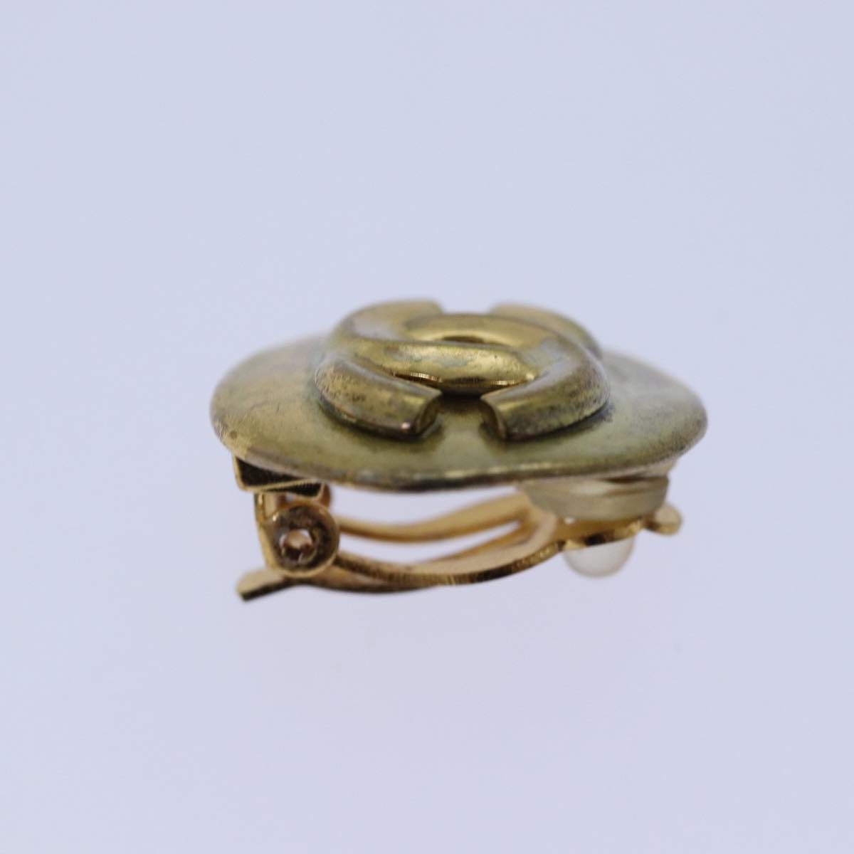Chanel Jewellery? Chanel COCO Mark Earring metal Gold Auth hk1464 Luxury Designer Statement Jewellery