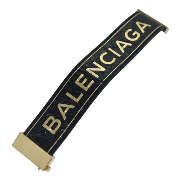 Balenciaga Bangle Bracelet Leather Black 466597 | Premium Designer Piece