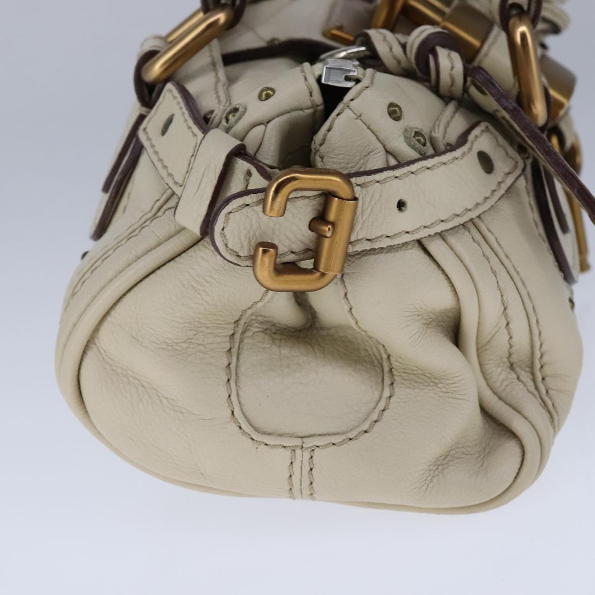 Side view of Chloe handbag White premium designer bag