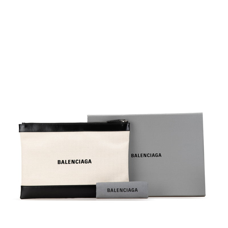 Side view of Balenciaga clutch Navy premium designer bag