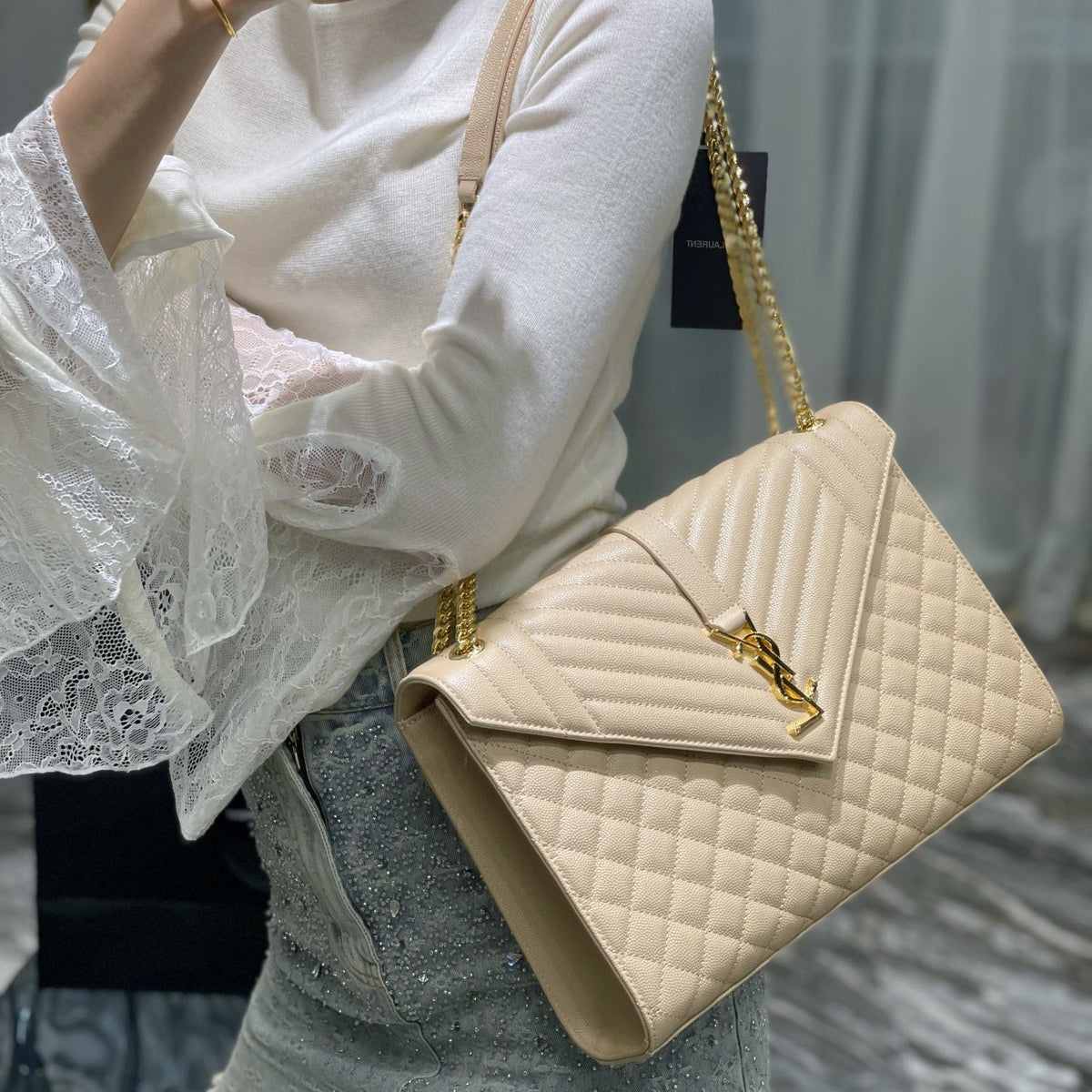 Saint Laurent Wallets? Saint Laurent Envelope Large Bag Compact Luxury Card Wallet