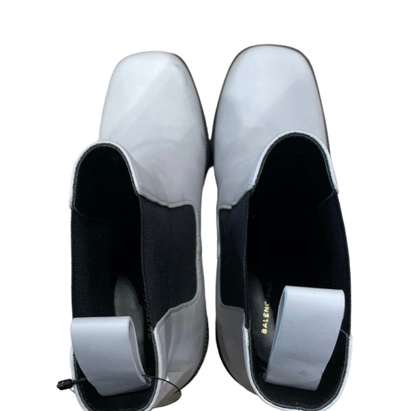 Balenciaga Chelsea Boots/US 7.5/Plain/Leather/WHT/ — Designer Luxury Boots