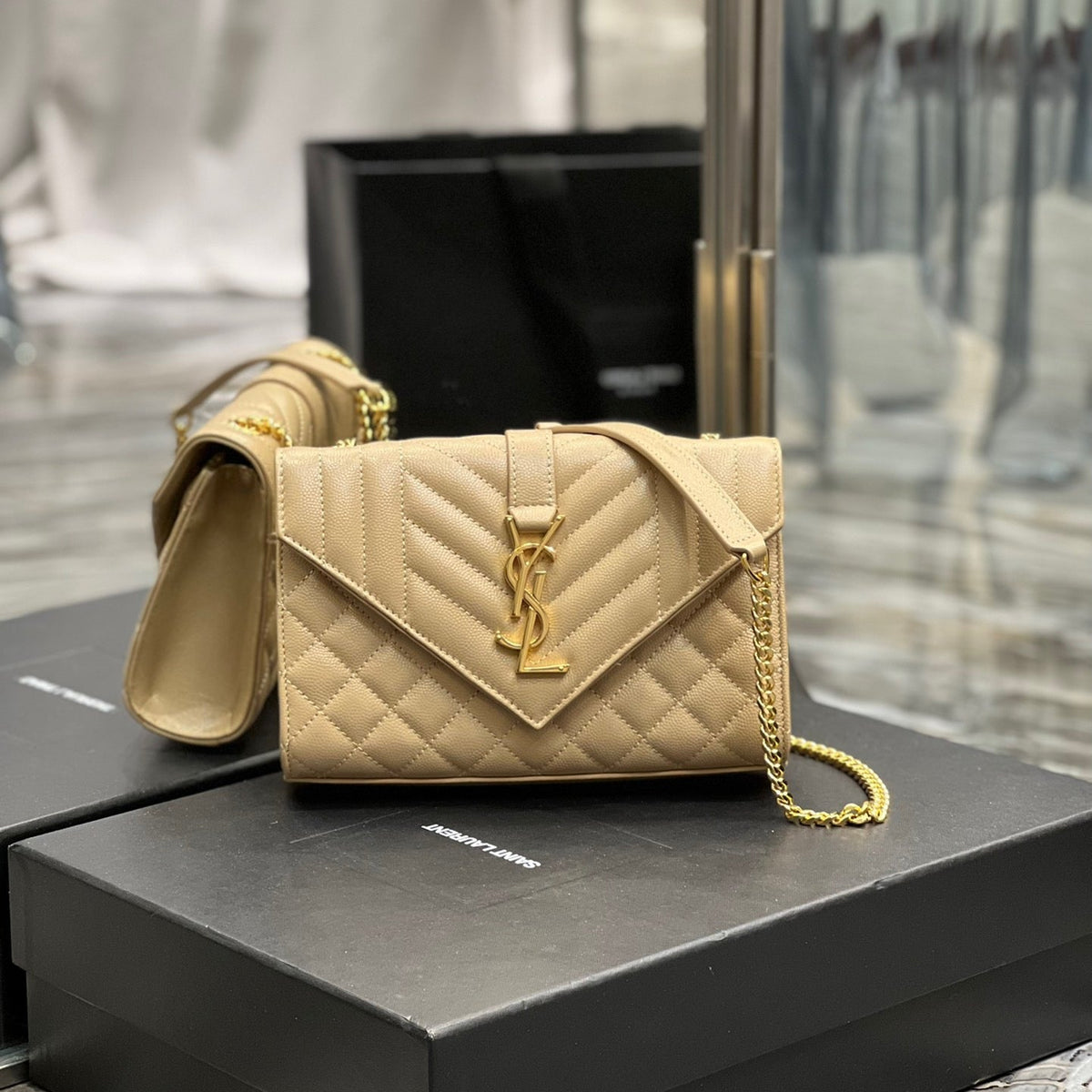 Saint Laurent Wallets? Saint Laurent Small Envelope Bag Premium Leather Designer Wallet