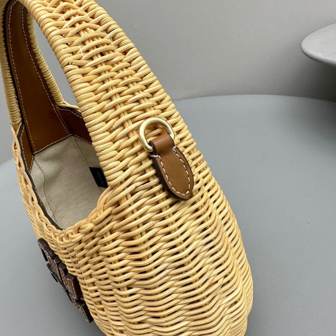 Wallets? Miu M Wander Wicker Hobo Bag Compact Luxury Card Wallet