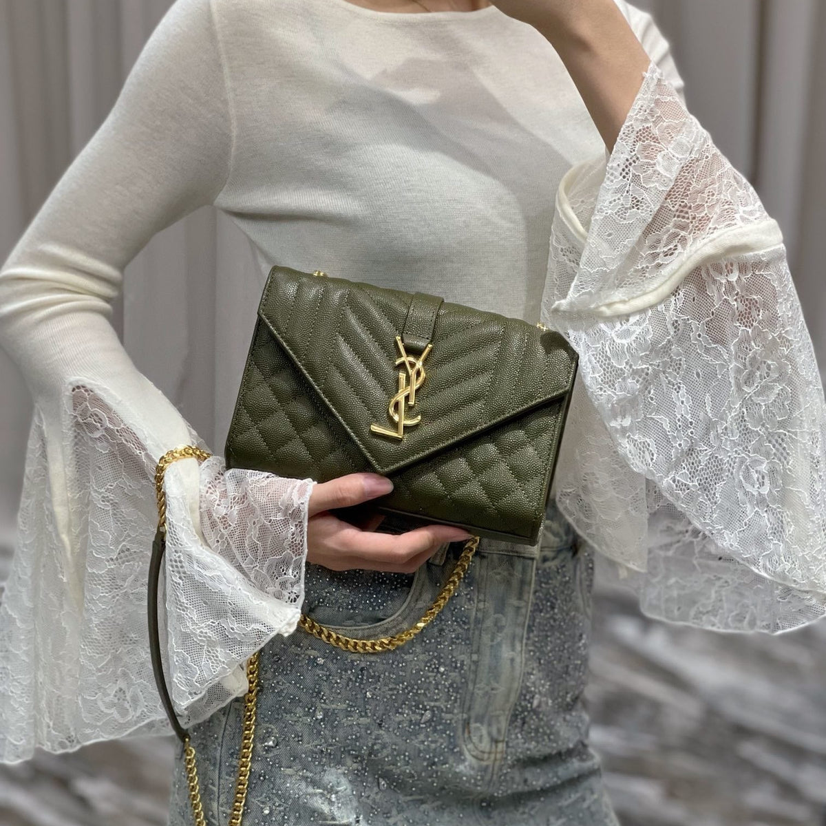 Saint Laurent Wallets? Saint Laurent Small Envelope Bag Compact Luxury Card Wallet