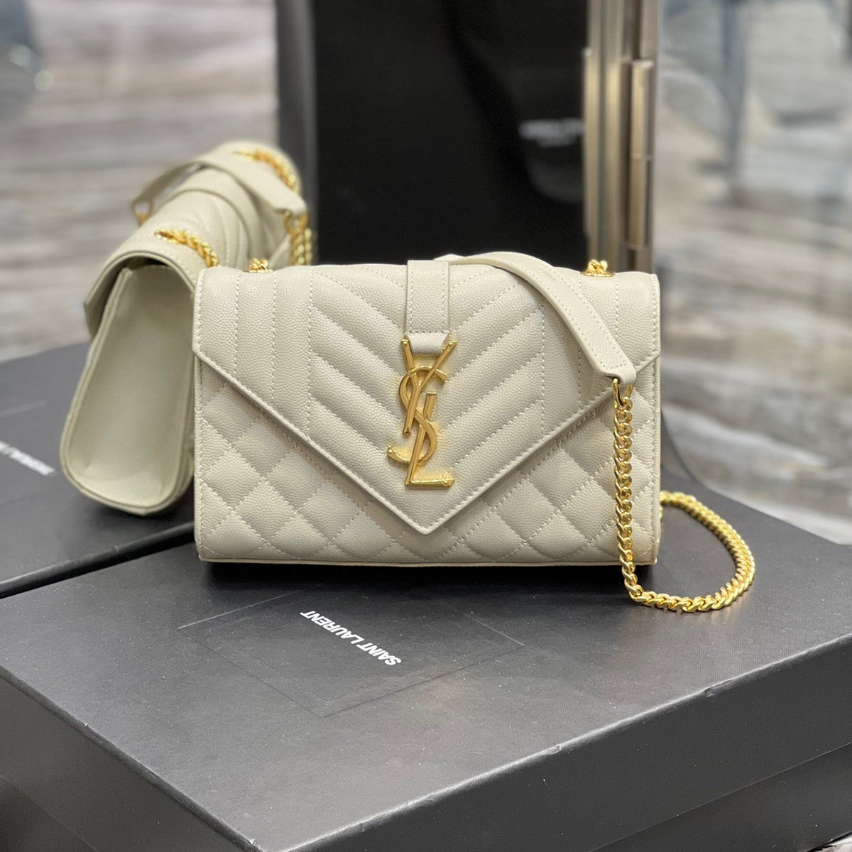 Saint Laurent Wallets? Saint Laurent Small Envelope Bag Premium Leather Designer Wallet