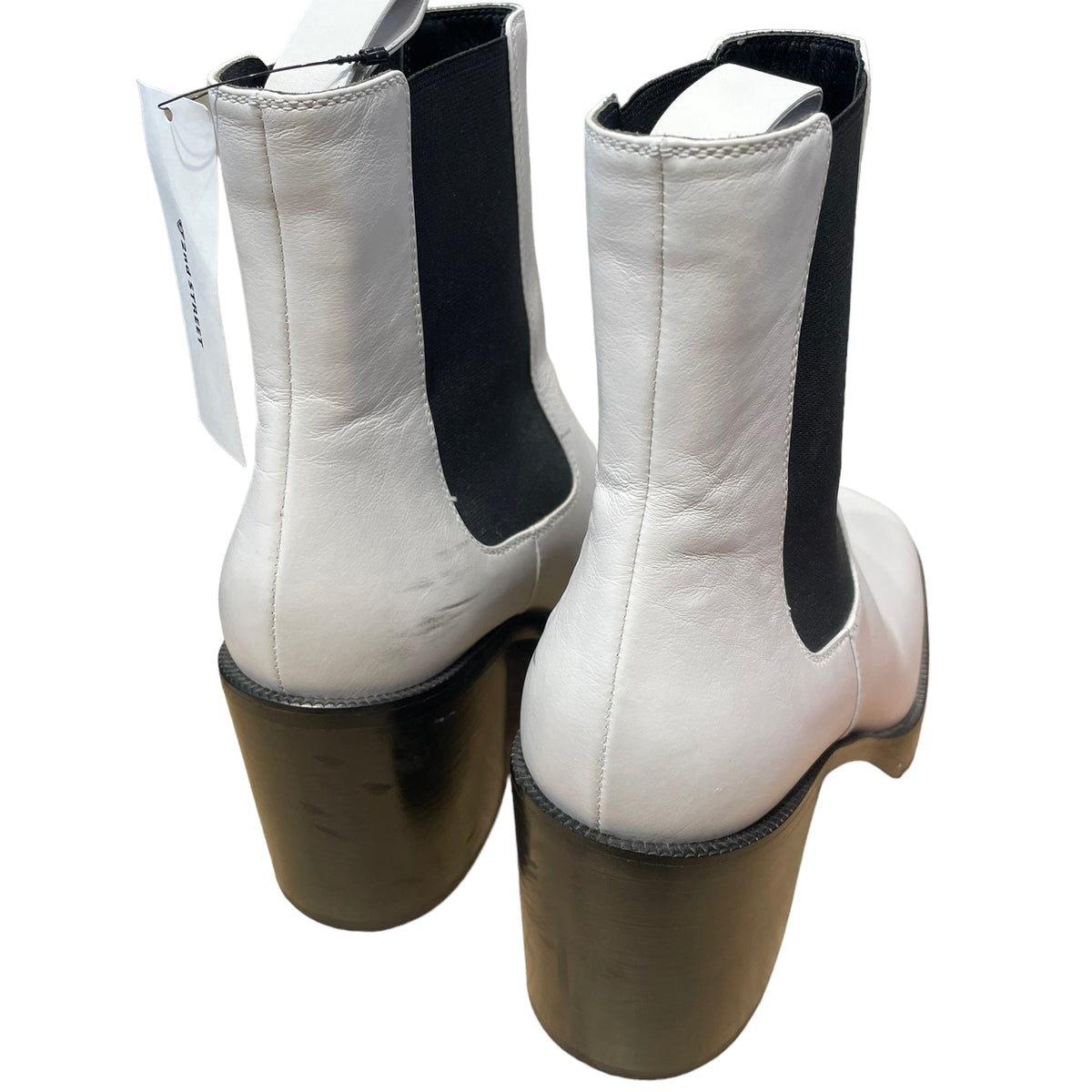 Balenciaga Chelsea Boots/US 7.5/Plain/Leather/WHT/ — Designer Luxury Boots