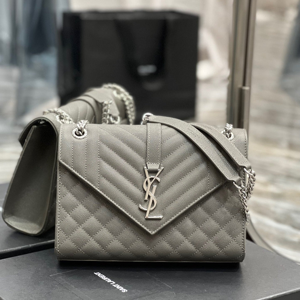 Saint Laurent Wallets? Saint Laurent Envelope Medium Bag Premium Leather Designer Wallet