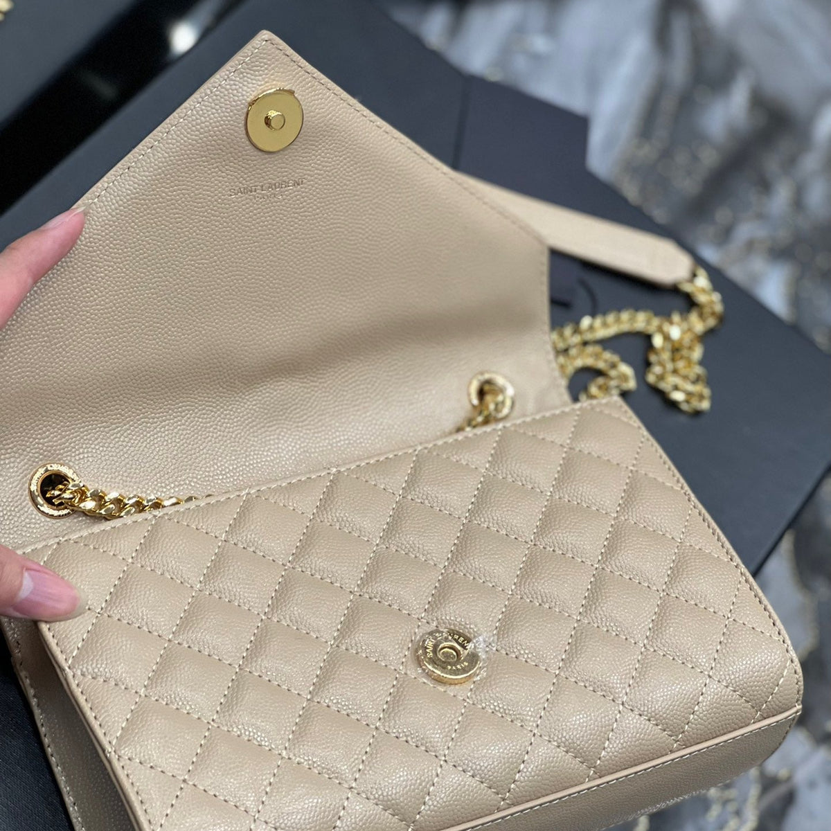Saint Laurent Wallets? Saint Laurent Small Envelope Bag Premium Leather Designer Wallet