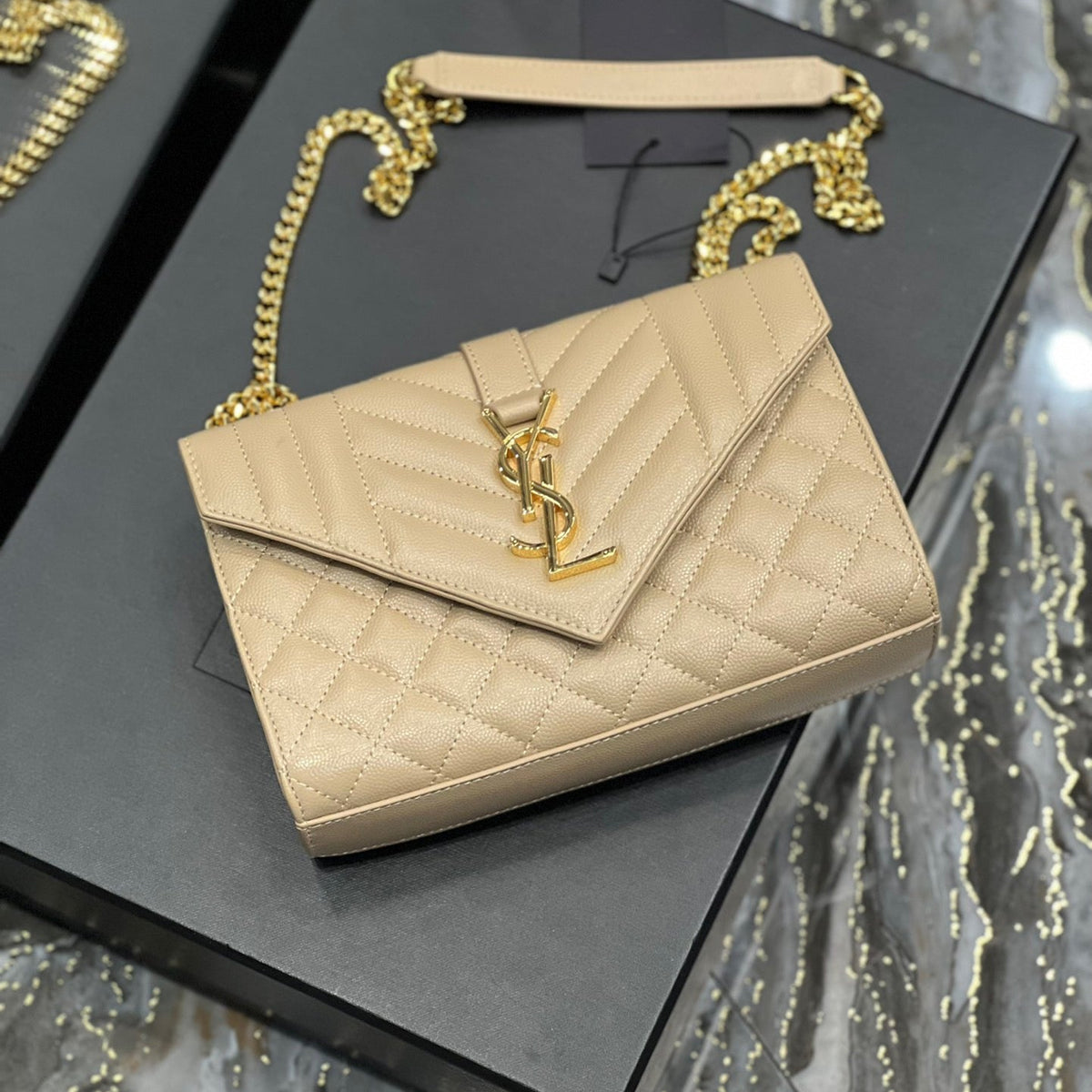 Saint Laurent Wallets? Saint Laurent Small Envelope Bag Premium Leather Designer Wallet